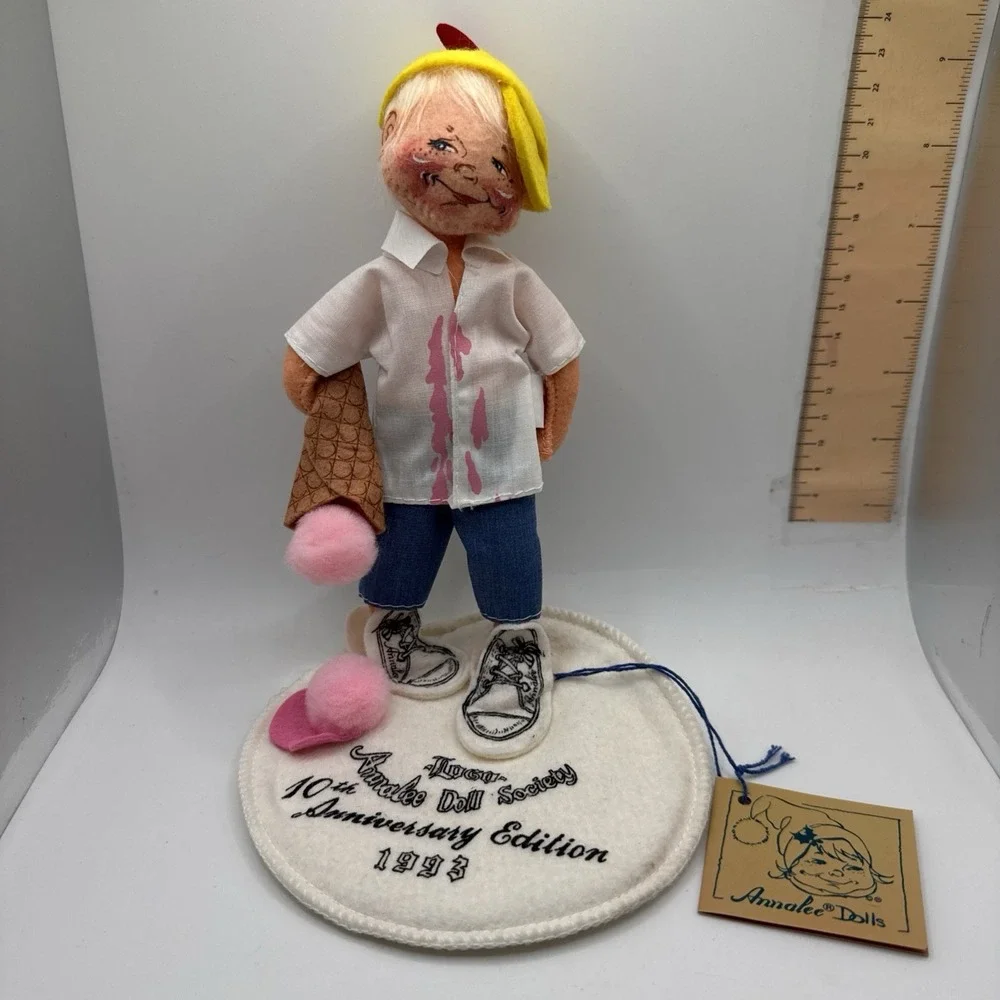 Vintage Annalee Doll Society Ice Cream Kid 10th Anniversary Edition Logo Kid '93
